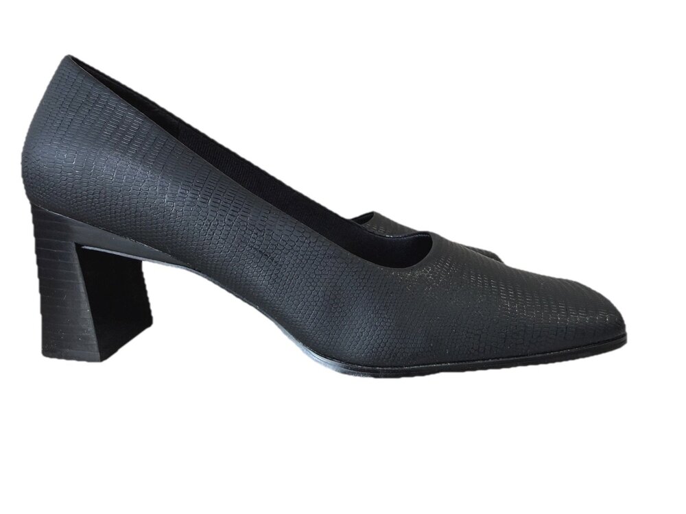 NWT LifeStride Life Stride Rhyme Womens Black Textured Block Heel Pump Size 10